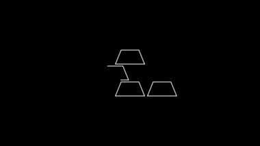 Beyaz çizgi altın çubukları simgesi siyah arkaplanda izole edildi. Bankacılık işi konsepti. 4K Video hareketli grafik canlandırması.