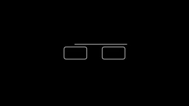 White line Cinema glasses icon isolated on black background. 4K Video motion graphic animation.