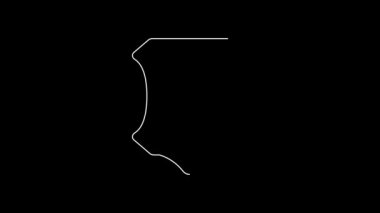 Siyah arkaplanda beyaz çizgi deri ikonu var. 4K Video hareketli grafik canlandırması.