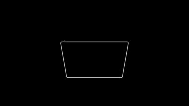 Siyah arkaplanda beyaz çizgi dosya ikonu izole edildi. Muhasebe klasörü sembolü. Muhasebe yönetimi. 4K Video hareketli grafik canlandırması.