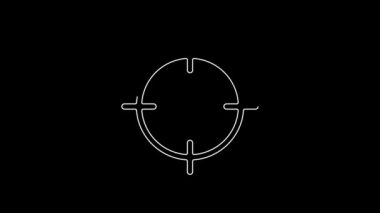 White line Head hunting concept icon isolated on black background. Business target or Employment sign. Human resource and recruitment. 4K Video motion graphic animation.
