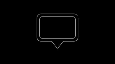 Siyah arkaplanda beyaz çizgi haritası simgesi izole edildi. Navigasyon, işaret, konum, harita, GPS, yön, yer, pusula, arama konsepti. 4K Video hareketli grafik canlandırması.