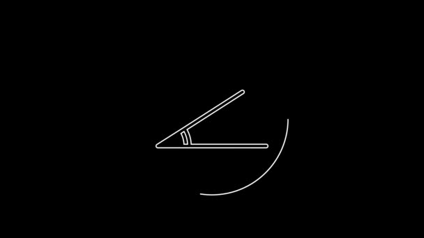 White Line Acute Angle Degrees Icon Isolated Black Background Video — 图库视频影像