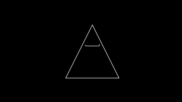 Weiße Linie Lichtstrahlen Prismensymbol Isoliert Auf Schwarzem Hintergrund Strahl Regenbogen — Stockvideo