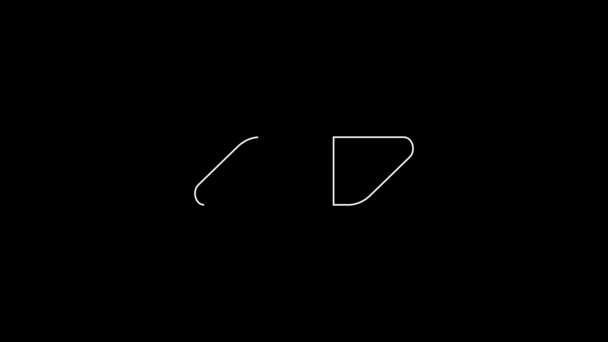 白い線黒の背景に隔離された消しゴムまたはゴムアイコン 4Kビデオモーショングラフィックアニメーション — ストック動画