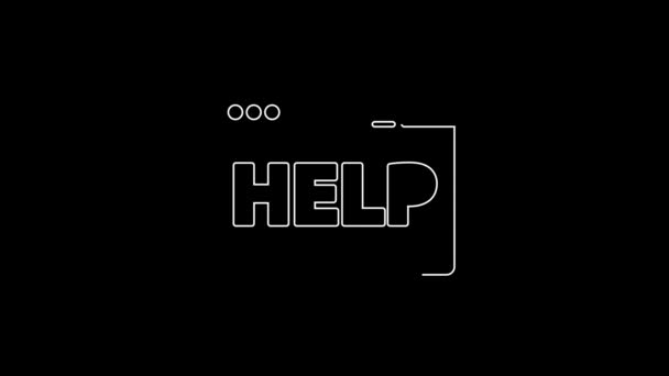 Иконка Помощи Браузера Выделена Чёрном Фоне Протокол Интернет Связи Видеографическая — стоковое видео