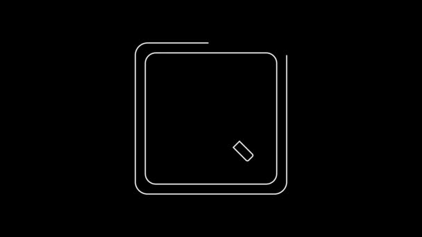 Weiße Linie Sicheres Symbol Isoliert Auf Schwarzem Hintergrund Der Tür — Stockvideo