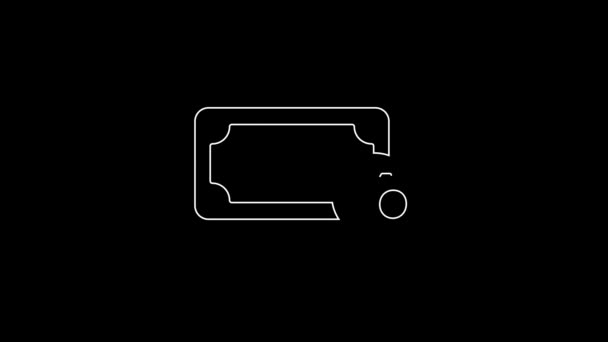 White Line Money Percent Icon Isolated Black Background Percent Loyalty — Stock Video