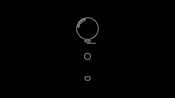 Белая Линия Joystick Значка Аркады Машины Изолирована Черном Фоне Джойстик — стоковое видео