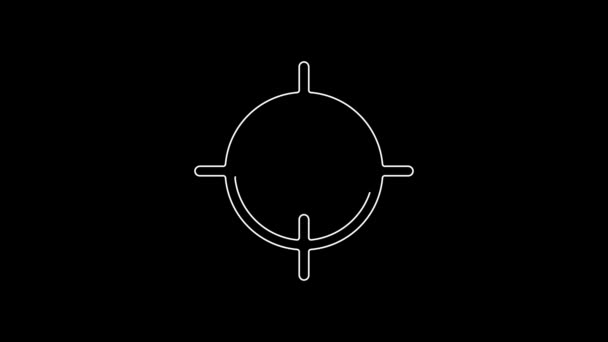 白线目标运动图标孤立在黑色背景 有射击场或射击场编号的干净目标 4K视频运动图形动画 — 图库视频影像