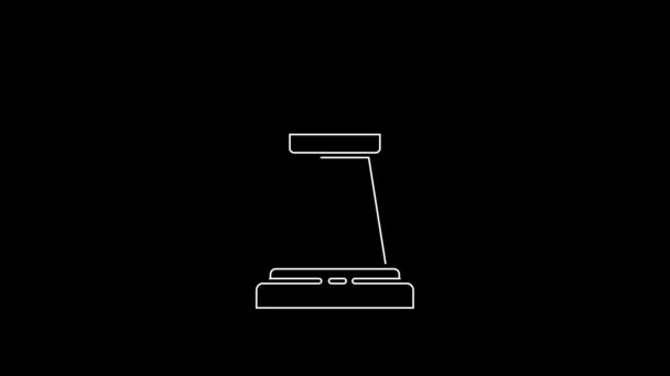 ホワイトライン黒の背景に分離されたビジネス戦略アイコン チェスのシンボル ゲーム 4Kビデオモーショングラフィックアニメーション — ストック動画