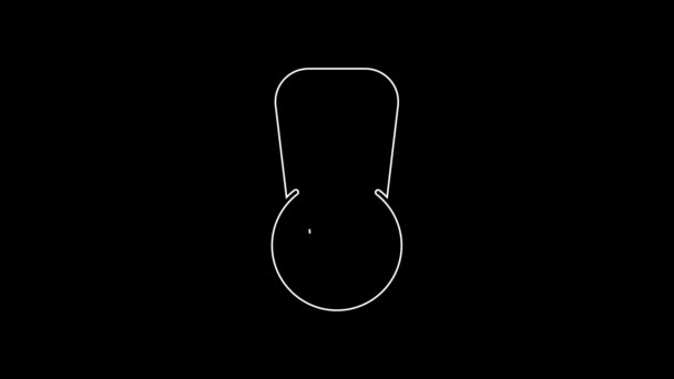 Біла Лінія Піктограма Kettlebell Ізольована Чорному Тлі Спортивне Обладнання Відео — стокове відео