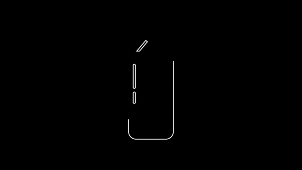 White Line Punching Bag Icon Isolated Black Background Video Motion — 图库视频影像