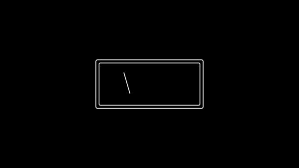 Witte Lijn Plank Met Boeken Pictogram Geïsoleerd Zwarte Achtergrond Planken — Stockvideo