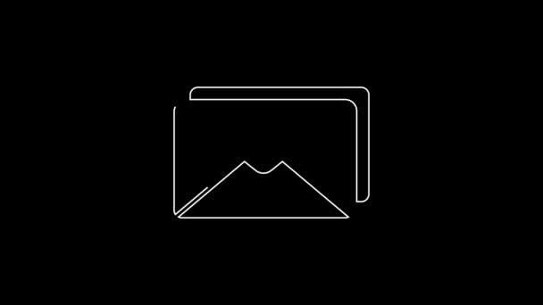 Піктограма Білої Лінії Конверт Ізольовано Чорному Тлі Символ Листа Електронної — стокове відео