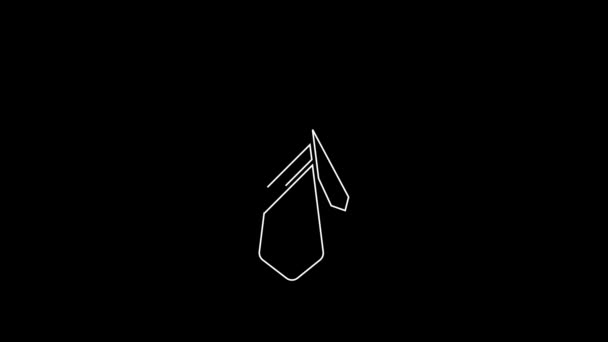 Fehér Vonal Nyakkendő Ikon Elszigetelt Fekete Háttérrel Nyakkendő Nyakkendő Szimbólum — Stock videók