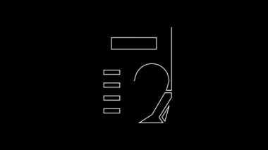 White line Cinema poster icon isolated on black background. 4K Video motion graphic animation.