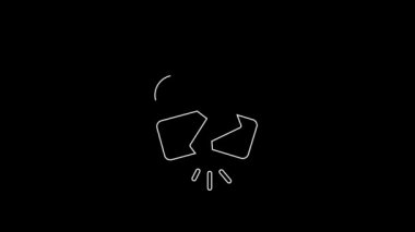 White line Broken or cracked lock icon isolated on black background. Unlock sign. 4K Video motion graphic animation.