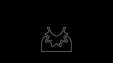 White line Joker head icon isolated on black background. Jester sign. 4K Video motion graphic animation.