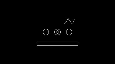 Beyaz çizgi Kral taç simgesi siyah arkaplanda izole edildi. 4K Video hareketli grafik canlandırması.