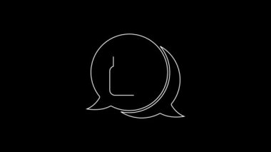 Beyaz çizgi siber güvenlik simgesi siyah arkaplanda izole edildi. Dijital devre kartında kapalı asma kilit. Güvenlik kavramı. Dijital veri koruması. 4K Video hareketli grafik canlandırması.