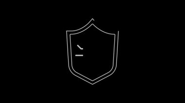 Beyaz çizgi sistem hata konsepti simgesi siyah arkaplanda izole edildi. Kod hatası konsepti. Sistemde hata var. Böcek araması. 4K Video hareketli grafik canlandırması.