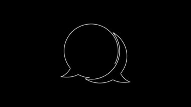 Beyaz çizgi sistem hata konsepti simgesi siyah arkaplanda izole edildi. Kod hatası konsepti. Sistemde hata var. Böcek araması. 4K Video hareketli grafik canlandırması.