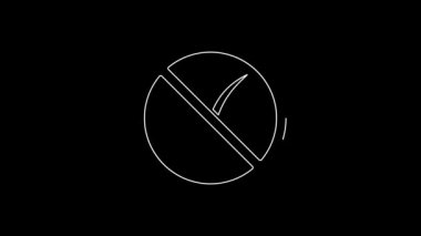White line Anti worms parasite icon isolated on black background. 4K Video motion graphic animation.