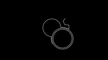 White line Head hunting icon isolated on black background. Business target or Employment sign. Human resource and recruitment for business. 4K Video motion graphic animation.