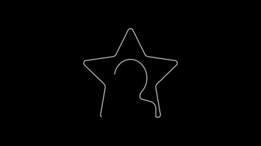 White line Head hunting icon isolated on black background. Business target or Employment sign. Human resource and recruitment for business. 4K Video motion graphic animation.