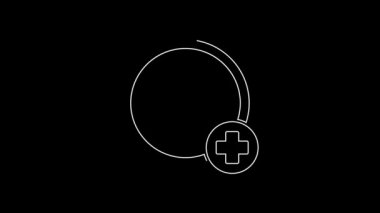 Beyaz çizgi Siyah arkaplanda izole hesap ekranı simgesi oluştur. 4K Video hareketli grafik canlandırması.