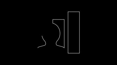 White line Productive human icon isolated on black background. Idea work, success, productivity, vision and efficiency concept. 4K Video motion graphic animation.