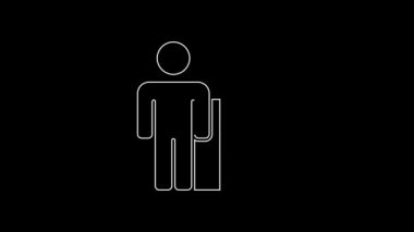 White line Productive human icon isolated on black background. Idea work, success, productivity, vision and efficiency concept. 4K Video motion graphic animation.