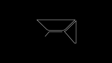 Beyaz çizgi Zarf simgesi siyah arkaplanda izole edildi. E- posta mektup sembolü. 4K Video hareketli grafik canlandırması.