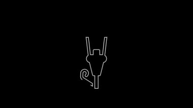 White line Vintage street light icon isolated on black background. 4K Video motion graphic animation.