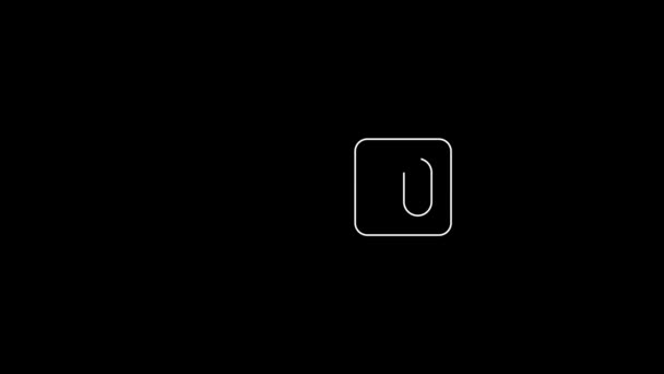 Піктограма Ключа Білої Лінії Ізольовано Чорному Тлі Відео Рух Графічна — стокове відео