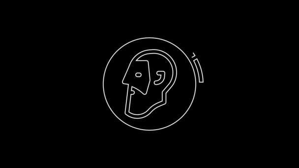 White Line Ancient Coin Icon Isolated Black Background Video Motion — Vídeo de Stock