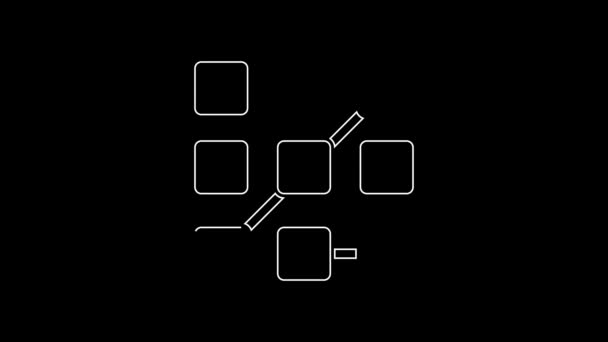 Ligne Blanche Icône Graphique Protection Par Mot Passe Accès Sécurité — Video