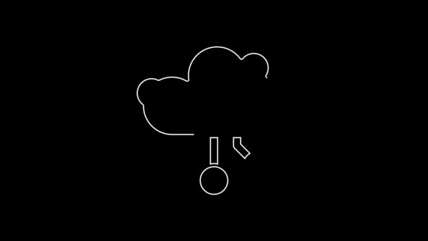 Біла Лінія Інтернет Речей Ізольовано Чорному Тлі Концепція Проектування Хмарних — стокове відео