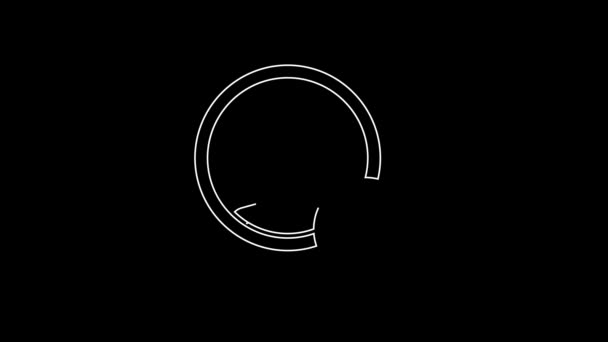 Weiße Linie Kontosymbol Auf Schwarzem Hintergrund Erstellen Video Motion Grafik — Stockvideo