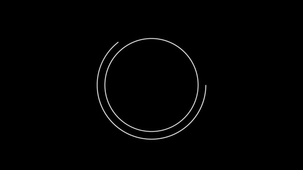Біла Лінія Створити Піктограму Екрана Облікового Запису Ізольовано Чорному Тлі — стокове відео
