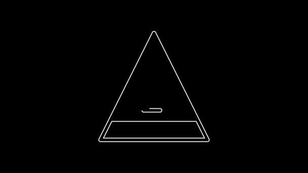 Witte Lijn Zakelijke Piramide Grafiek Infographics Pictogram Geïsoleerd Zwarte Achtergrond — Stockvideo