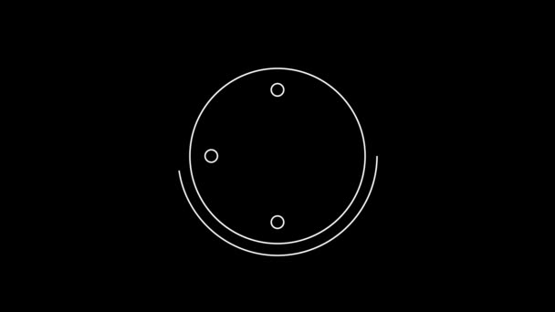 Піктограма Compass Білої Лінії Ізольована Чорному Тлі Символ Навігації Вітрів — стокове відео