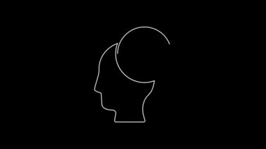 Beyaz çizgi USA Head simgesi siyah arkaplanda izole edildi. Amerika Birleşik Devletleri. Bağımsızlık Günü. 4K Video hareketli grafik canlandırması.