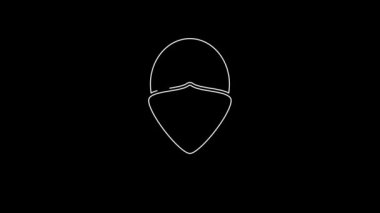 White line Vandal icon isolated on black background. 4K Video motion graphic animation.