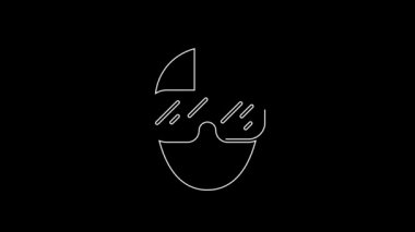 White line Special forces soldier icon isolated on black background. Army and police symbol of defense. 4K Video motion graphic animation.