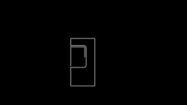 White line Pepper spray icon isolated on black background. OC gas. Capsicum self defense aerosol. 4K Video motion graphic animation.