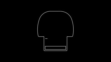White line Kosovorotka is a traditional Russian shirt icon isolated on black background. Traditional national clothes. 4K Video motion graphic animation.