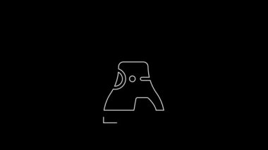 White line The Tsar bell in Moscow monument icon isolated on black background. 4K Video motion graphic animation.