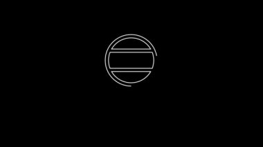 White line Location Russia icon isolated on black background. Navigation, pointer, location, map, gps, direction, place, compass, search concept. 4K Video motion graphic animation.